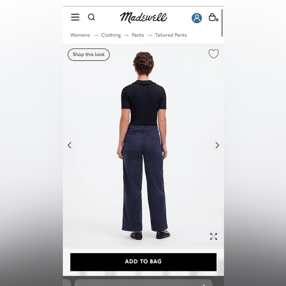 Madewell Navy Blue Emmett Pants - Picture 2 of 12